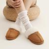 imageParlovable Womens Fuzzy Slippers Memory Foam Suede House Slippers Faux Fur Indoor Outdoor ShoesChestnut