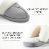 imageParlovable Womens Fuzzy Slippers Memory Foam Suede House Slippers Faux Fur Indoor Outdoor ShoesGrey
