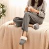 imageParlovable Womens Fuzzy Slippers Memory Foam Suede House Slippers Faux Fur Indoor Outdoor ShoesGrey