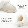 imageParlovable Womens Fuzzy Slippers Memory Foam Suede House Slippers Faux Fur Indoor Outdoor ShoesWhite