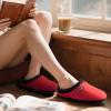 imageULTRAIDEAS Womens Cozy FleeceLined Memory Foam Slippers with AntiSlip Rubber Sole for IndoorOutdoorFiery Red
