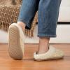 imageULTRAIDEAS Womens Indoor Bedroom Slipper with Memory Foam Gift for Women WoolLike House Shoe with AntiSkid Rubber Sole for LadiesBeige