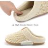 imageULTRAIDEAS Womens Indoor Bedroom Slipper with Memory Foam Gift for Women WoolLike House Shoe with AntiSkid Rubber Sole for LadiesBeige
