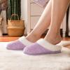 imageULTRAIDEAS Womens Indoor Bedroom Slipper with Memory Foam Gift for Women WoolLike House Shoe with AntiSkid Rubber Sole for LadiesLavender