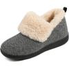 imageULTRAIDEAS Womens Memory Foam House Shoes with Fuzzy Collar Fur Lined Warm Bootie Slippers with Hard Bottom for Indoor ampamp OutdoorShadow Grey