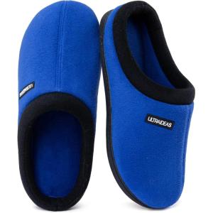 imageULTRAIDEAS Womens Cozy FleeceLined Memory Foam Slippers with AntiSlip Rubber Sole for IndoorOutdoorMidnight Blue