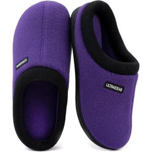 imageULTRAIDEAS Womens Cozy FleeceLined Memory Foam Slippers with AntiSlip Rubber Sole for IndoorOutdoorRoyal Purple