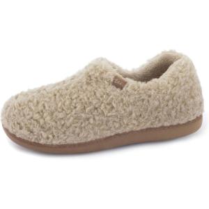 imageULTRAIDEAS Womens Indoor Loafer House Slippers with Memory Foam Ladies Warm Closed Back House Shoes with NonSlip Outdoor Rubber SoleClay