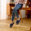 imageParlovable Womens Fuzzy Slippers Comfy Cross Band House Shoes Memory Foam Open Toe Indoor Gifts for LadiesDark Grey