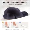 imageParlovable Womens Fuzzy Slippers Comfy Cross Band House Shoes Memory Foam Open Toe Indoor Gifts for LadiesDark Grey
