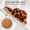 imageParlovable Womens Fuzzy Slippers Comfy Cross Band House Shoes Memory Foam Open Toe Indoor Gifts for LadiesLeopard