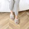 imageParlovable Womens Fuzzy Slippers Comfy Cross Band House Shoes Memory Foam Open Toe Indoor Gifts for LadiesLight Grey