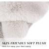 imageParlovable Womens Fuzzy Slippers Comfy Cross Band House Shoes Memory Foam Open Toe Indoor Gifts for LadiesLight Grey