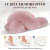 imageParlovable Womens Fuzzy Slippers Comfy Cross Band House Shoes Memory Foam Open Toe Indoor Gifts for LadiesLight Pink