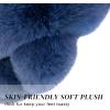 imageParlovable Womens Fuzzy Slippers Comfy Cross Band House Shoes Memory Foam Open Toe Indoor Gifts for LadiesNavy