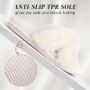 imageParlovable Womens Fuzzy Slippers Comfy Cross Band House Shoes Memory Foam Open Toe Indoor Gifts for LadiesOffwhite