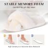 imageParlovable Womens Fuzzy Slippers Comfy Cross Band House Shoes Memory Foam Open Toe Indoor Gifts for LadiesOffwhite