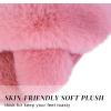 imageParlovable Womens Fuzzy Slippers Comfy Cross Band House Shoes Memory Foam Open Toe Indoor Gifts for LadiesPink