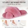 imageParlovable Womens Fuzzy Slippers Comfy Cross Band House Shoes Memory Foam Open Toe Indoor Gifts for LadiesPink