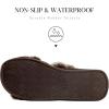 imageParlovable Womens Fuzzy Slippers Comfy Cross Band House Shoes Memory Foam Open Toe Indoor Gifts for LadiesTip Coffee