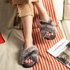 imageParlovable Womens Fuzzy Slippers Comfy Cross Band House Shoes Memory Foam Open Toe Indoor Gifts for LadiesTip Coffee