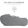 imageParlovable Womens Fuzzy Slippers Comfy Cross Band House Shoes Memory Foam Open Toe Indoor Gifts for LadiesTip Grey