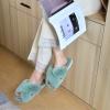 imageParlovable Womens Fuzzy Slippers Comfy Cross Band House Shoes Memory Foam Open Toe Indoor Gifts for LadiesTurquoise