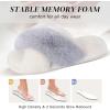 imageParlovable Womens Fuzzy Slippers Comfy Cross Band House Shoes Memory Foam Open Toe Indoor Gifts for LadiesWhiteGrey
