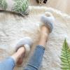 imageParlovable Womens Fuzzy Slippers Comfy Cross Band House Shoes Memory Foam Open Toe Indoor Gifts for LadiesWhiteGrey