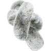 imageParlovable Womens Fuzzy Slippers Comfy Cross Band House Shoes Memory Foam Open Toe Indoor Gifts for LadiesTip Grey