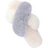 imageParlovable Womens Fuzzy Slippers Comfy Cross Band House Shoes Memory Foam Open Toe Indoor Gifts for LadiesWhiteGrey