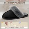 imageParlovable Women Slippers with Memory Foam Fuzzy Warm Bedroom House Shoes Fluffy Winter Indoor Outdoor AntiSkid SoleBlack