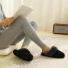 imageParlovable Women Slippers with Memory Foam Fuzzy Warm Bedroom House Shoes Fluffy Winter Indoor Outdoor AntiSkid SoleBlack