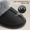 imageParlovable Women Slippers with Memory Foam Fuzzy Warm Bedroom House Shoes Fluffy Winter Indoor Outdoor AntiSkid SoleBlack