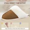 imageParlovable Women Slippers with Memory Foam Fuzzy Warm Bedroom House Shoes Fluffy Winter Indoor Outdoor AntiSkid SoleChestnut