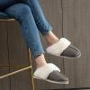 imageParlovable Women Slippers with Memory Foam Fuzzy Warm Bedroom House Shoes Fluffy Winter Indoor Outdoor AntiSkid SoleDark Grey