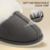 imageParlovable Women Slippers with Memory Foam Fuzzy Warm Bedroom House Shoes Fluffy Winter Indoor Outdoor AntiSkid SoleDark Grey