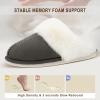 imageParlovable Women Slippers with Memory Foam Fuzzy Warm Bedroom House Shoes Fluffy Winter Indoor Outdoor AntiSkid SoleDark Grey