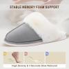 imageParlovable Women Slippers with Memory Foam Fuzzy Warm Bedroom House Shoes Fluffy Winter Indoor Outdoor AntiSkid SoleGrey