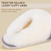 imageParlovable Women Slippers with Memory Foam Fuzzy Warm Bedroom House Shoes Fluffy Winter Indoor Outdoor AntiSkid SoleGrey