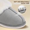 imageParlovable Women Slippers with Memory Foam Fuzzy Warm Bedroom House Shoes Fluffy Winter Indoor Outdoor AntiSkid SoleGrey