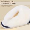 imageParlovable Women Slippers with Memory Foam Fuzzy Warm Bedroom House Shoes Fluffy Winter Indoor Outdoor AntiSkid SoleNavy