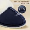 imageParlovable Women Slippers with Memory Foam Fuzzy Warm Bedroom House Shoes Fluffy Winter Indoor Outdoor AntiSkid SoleNavy