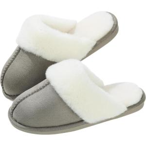 imageParlovable Women Slippers with Memory Foam Fuzzy Warm Bedroom House Shoes Fluffy Winter Indoor Outdoor AntiSkid SoleSand