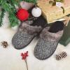 imageWomens Soft Yarn Cable Knitted Slippers Memory Foam AntiSkid Sole House Shoes wFaux Fur Collar Indoor ampamp Outdoor