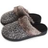 imageWomens Soft Yarn Cable Knitted Slippers Memory Foam AntiSkid Sole House Shoes wFaux Fur Collar Indoor ampamp Outdoor