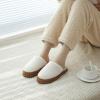 imageParlovable Womens House Slippers  Polar Fleece Splicing Style Slipon Indoor Fuzzy Memory Foam Shoes SlipperBeige
