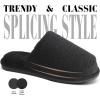 imageParlovable Womens House Slippers  Polar Fleece Splicing Style Slipon Indoor Fuzzy Memory Foam Shoes SlipperBlack