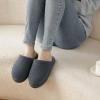 imageParlovable Womens House Slippers  Polar Fleece Splicing Style Slipon Indoor Fuzzy Memory Foam Shoes SlipperGrey