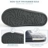 imageParlovable Womens House Slippers  Polar Fleece Splicing Style Slipon Indoor Fuzzy Memory Foam Shoes SlipperGrey